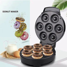 7 Holes Non-Stick Mini Electric Donut Maker Machine (with Box Packing) Easy For Making (Random Colours)