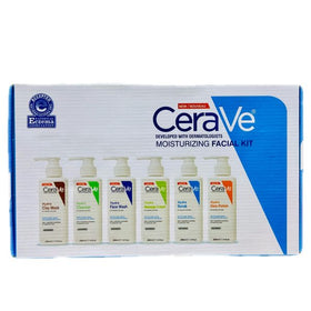 Cerave Moisturizing Facial Kit – 6-step Hydra Skincare Set For Face & Body | Includes Cleanser, Moisturizer, Exfoliator & More | Dermatologist-developed