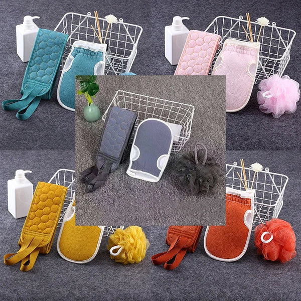 3 Pieces Bath Shower Sponge Set for Cleaning Body, Bath Back Scrubber, Exfoliating Gloves, Honeycomb Sponge.