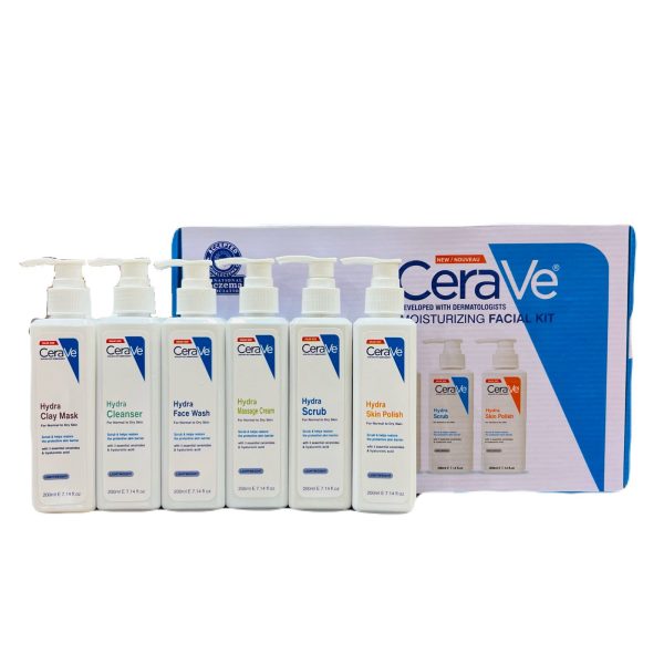 Cerave Moisturizing Facial Kit – 6-step Hydra Skincare Set For Face & Body | Includes Cleanser, Moisturizer, Exfoliator & More | Dermatologist-developed