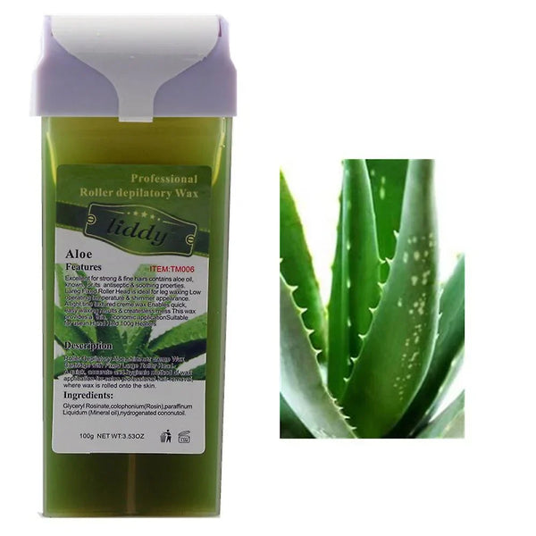 Effective Hair Removal Wax - Warm Wax Cartridge with Natural Ingredients, Depilation, Body, Face, Legs, Roller, Wide