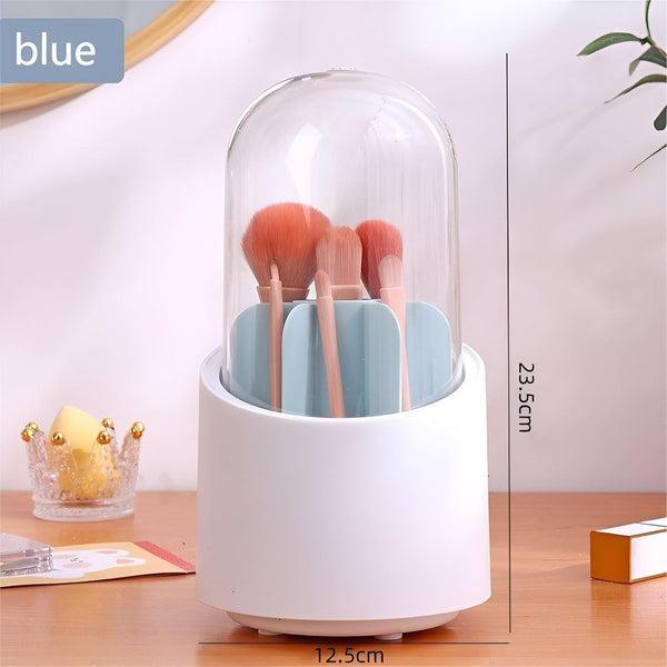 360° Rotating Makeup Brush Holders Organizer Lid Dust proof