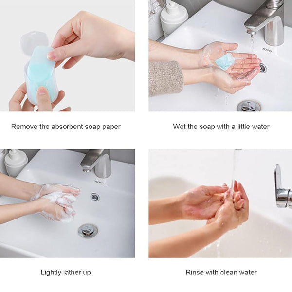 Mini Portable Travel Soap Paper Sheets Disposable Hand Washing Bath Scented Paper Soap for Outdoor Camping Hiking (Pack of 5)
