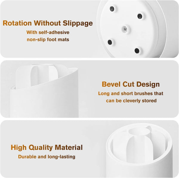 360° Rotating Makeup Brush Holders Organizer Lid Dust proof