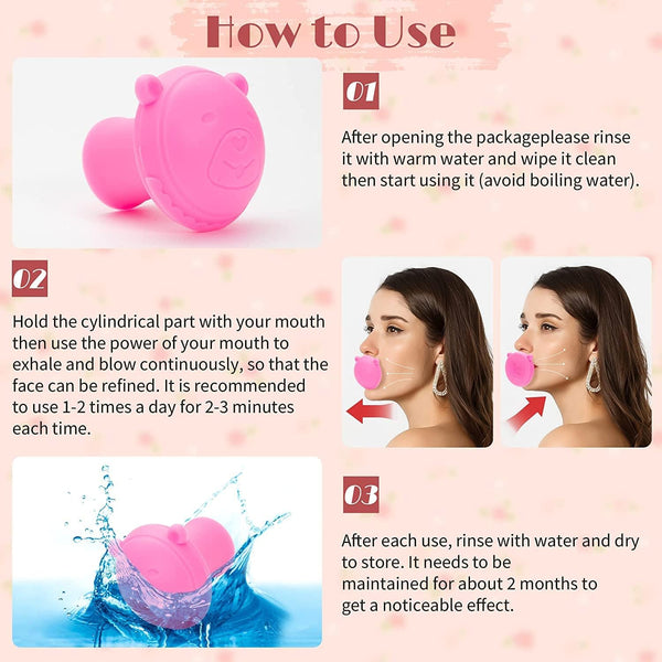 Facial Yoga for Skin Tighten Firm, Jaw Exerciser, Double Chin Breathing Exercise Device Jaw Face Slimmer