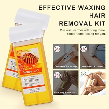 Effective Hair Removal Wax - Warm Wax Cartridge with Natural Ingredients, Depilation, Body, Face, Legs, Roller, Wide