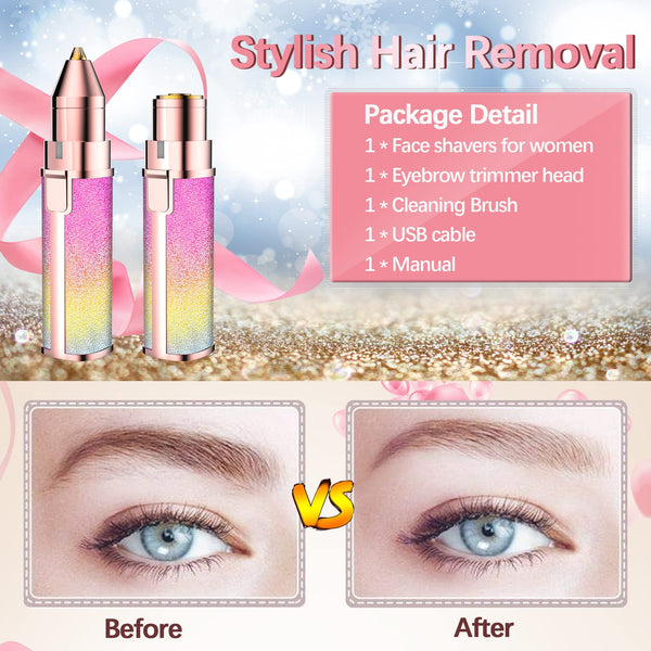 A Portable 2 In 1 Flawless Eyebrow Remover Pain less Hair Remover epilator for women Face, Lips, Nose Hair Trimmer for Men & Women