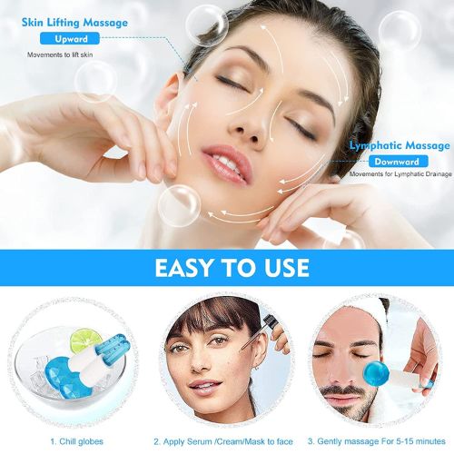Ice Roller Globes Facial Roller Cold Skin Massagers Crystal Glass Ball