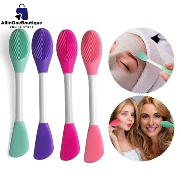 Silicone Face Mask Applicator, 2 in 1 Double-Sided Facial Scrubber Brush Tool (Pack of 2)