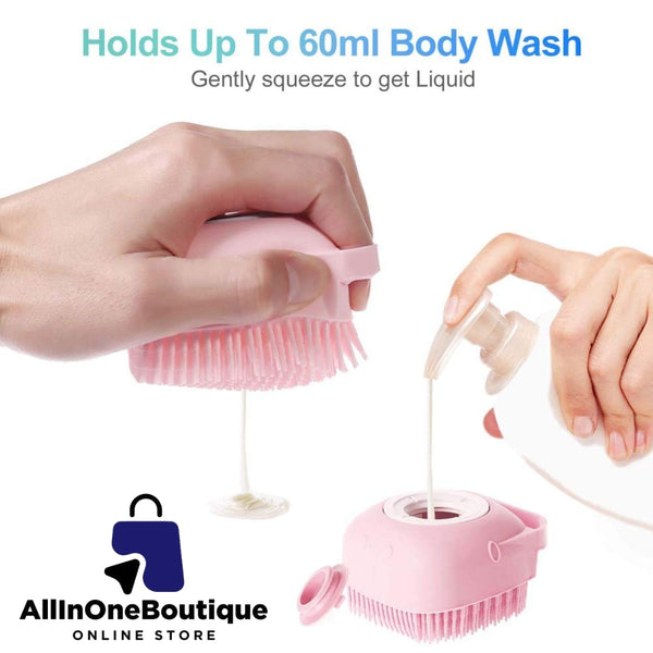 Silicone Bath Body Brush, Exfoliating Body Scrub Brush with Soap Dispenser
