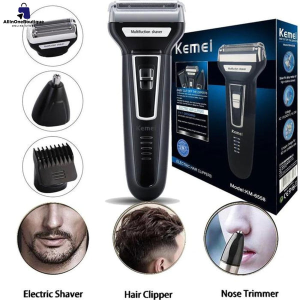 Kemei KM-6330 ( 3 In 1 ) Hair Trimmer - Rechargeable Hair Clipper