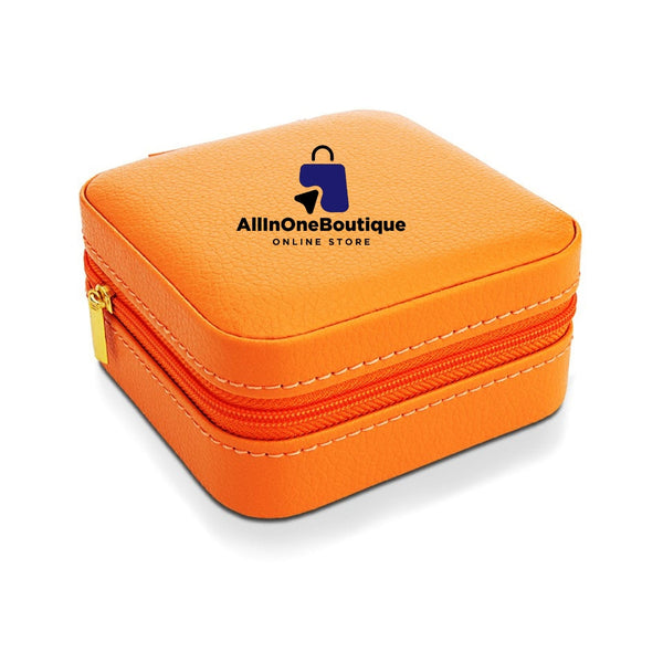 Jewellery Organiser Leather Zipper Portable Storage Box Case with Dividers Container for Rings, Earrings, Necklace Home Organizer