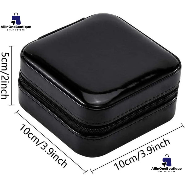 Jewellery Organiser Leather Zipper Portable Storage Box Case with Dividers Container for Rings, Earrings, Necklace Home Organizer
