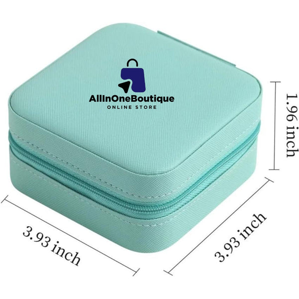 Jewellery Organiser Leather Zipper Portable Storage Box Case with Dividers Container for Rings, Earrings, Necklace Home Organizer