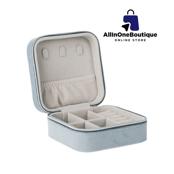 Jewellery Organiser Leather Zipper Portable Storage Box Case with Dividers Container for Rings, Earrings, Necklace Home Organizer