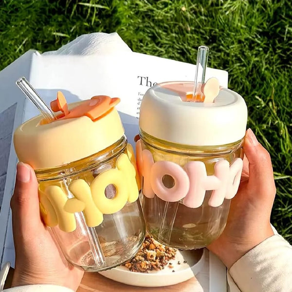 Cute Glass Straw Cup For Girls