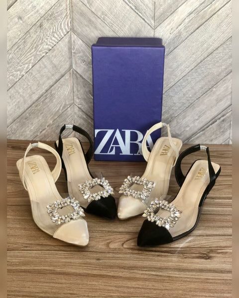 Zara transparent kitten heel