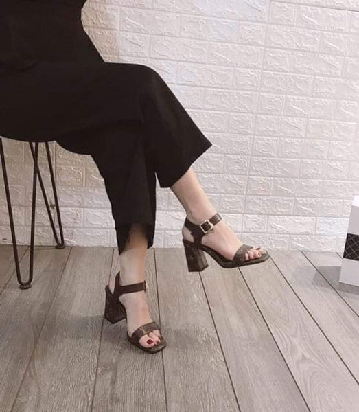 L V HEELS WITH BROWN TOUCH