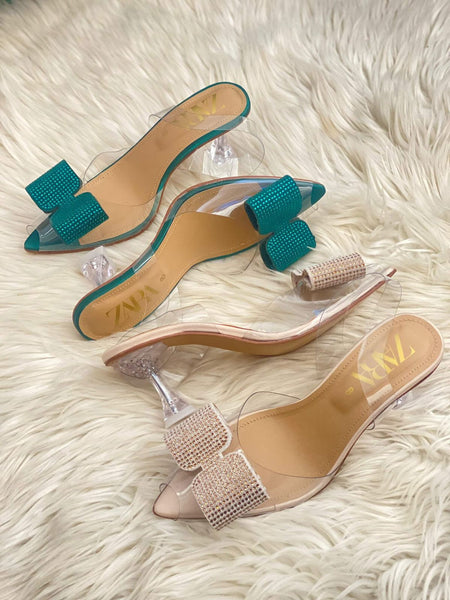 Zara mash bow heels